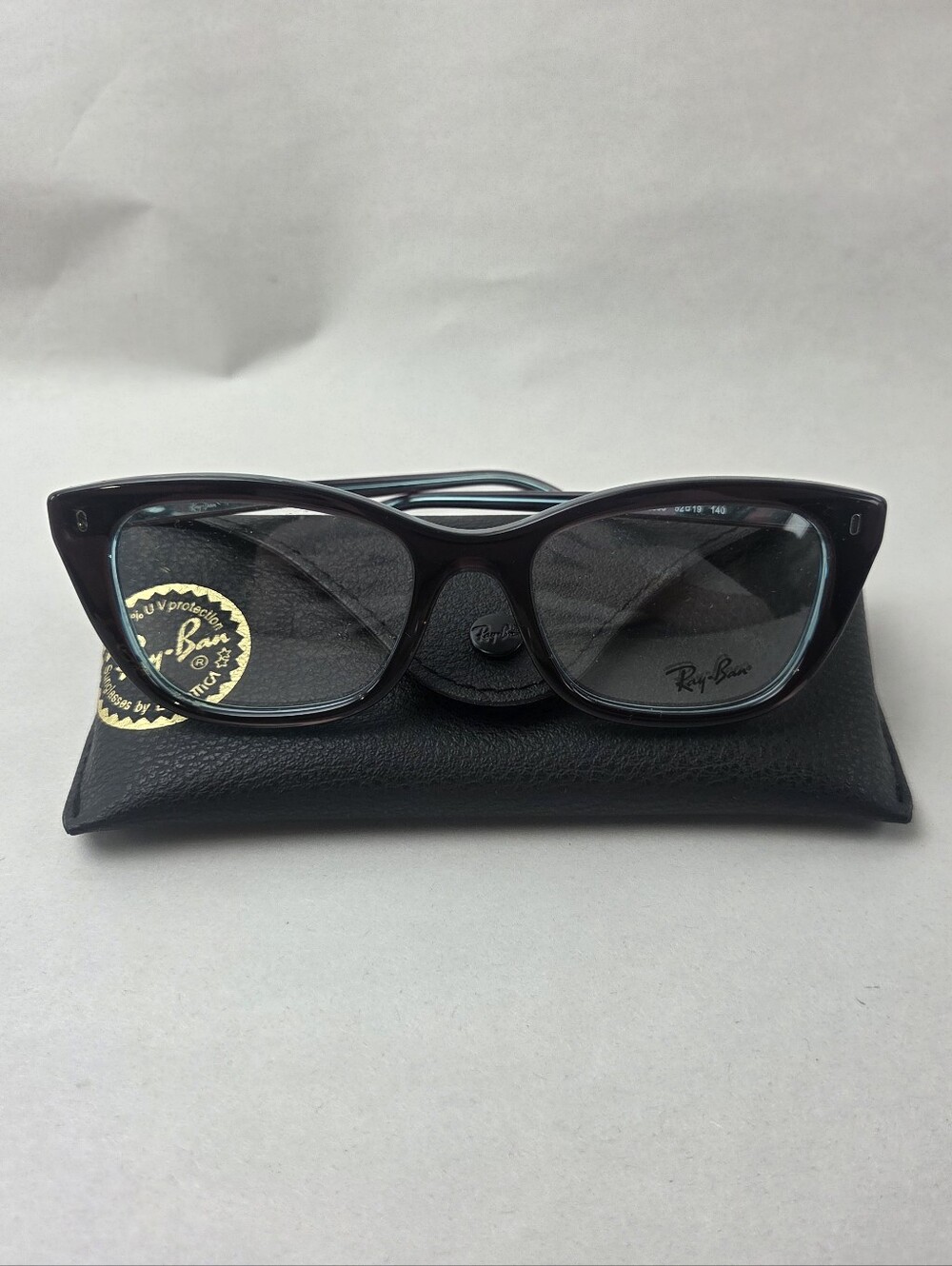 Ray-Ban RB5433 8366 52/19/140 OPTICS Polished Black On Transparent Blue